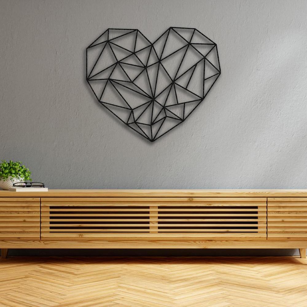 Metal Geometric Heart Wall Art