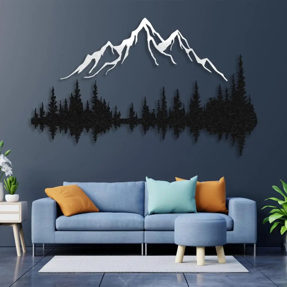 Mountain and Forest Metal Wall Art