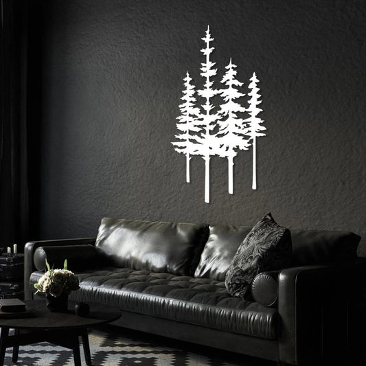 Pine Trees Metal Wall Art